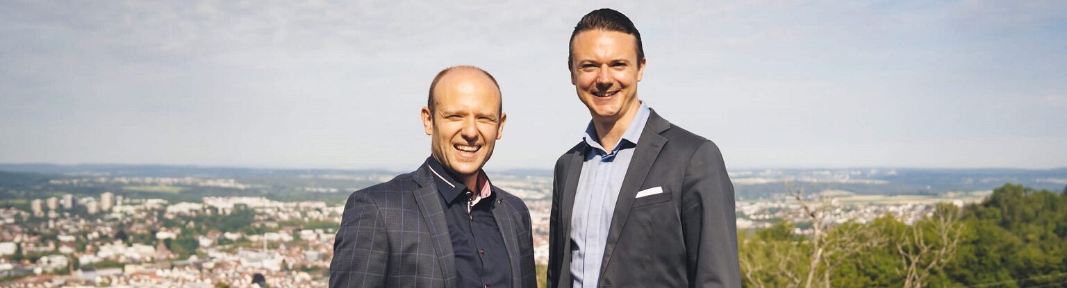 Albfinanz Geschäftsführer Slobodan Starcevic und Paul Sendler