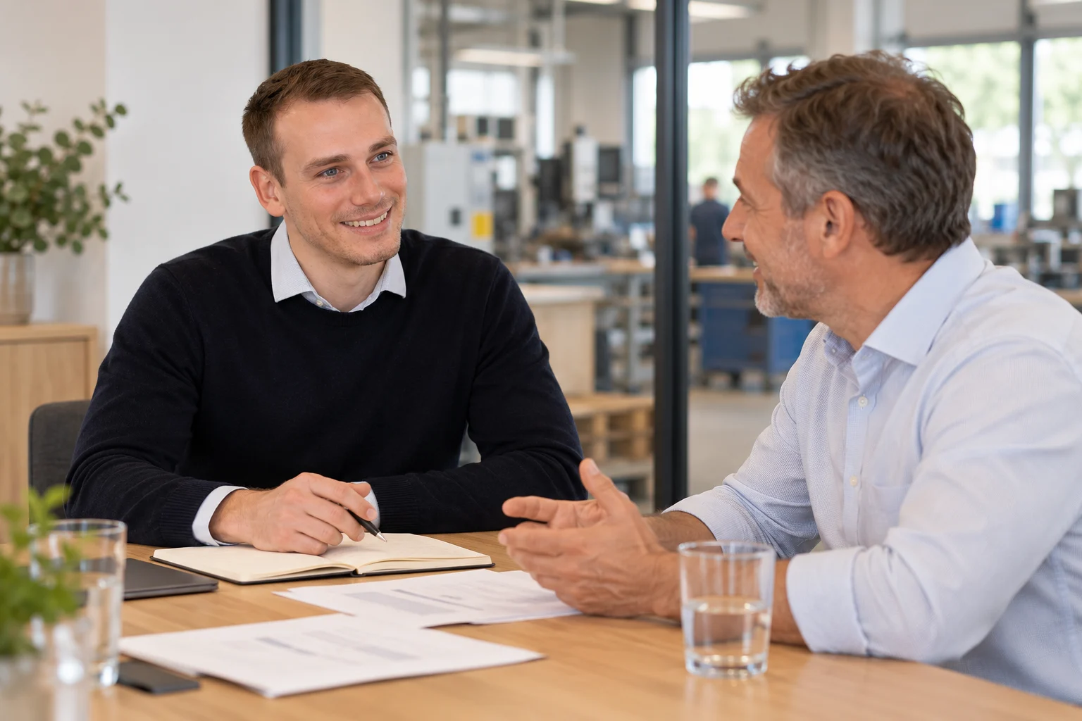 Christoph Bechtle im Beratungsgespr&auml;ch mit einem Unternehmer