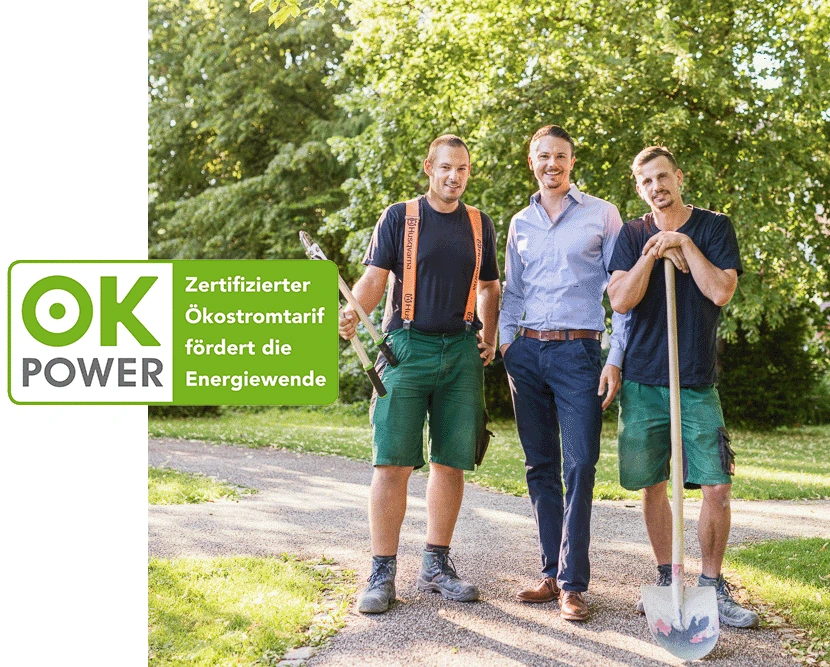 Bestehendes albfinanz Motiv zu ok-power-zertifiziertem &Ouml;kostrom