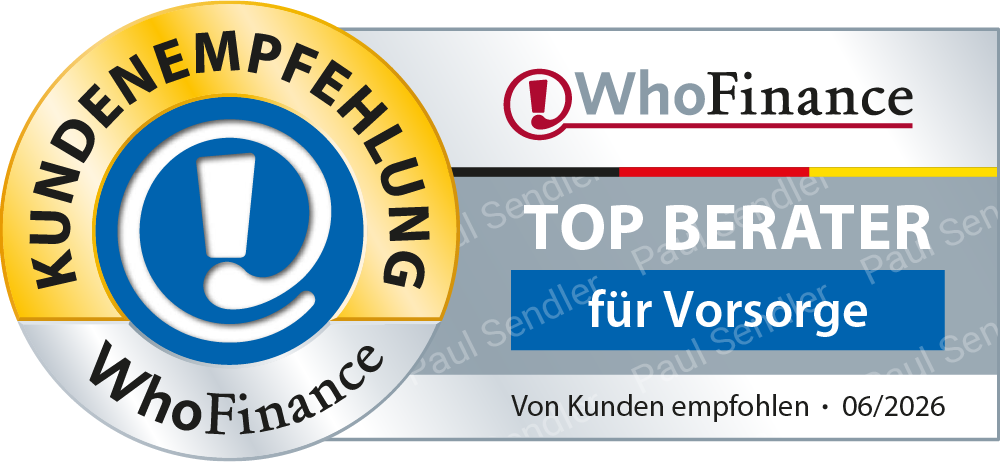 WhoFinance: Paul-Jakob Sendler, Top Berater f&uuml;r Vorsorge &ndash; von Kunden empfohlen, Juni 2026